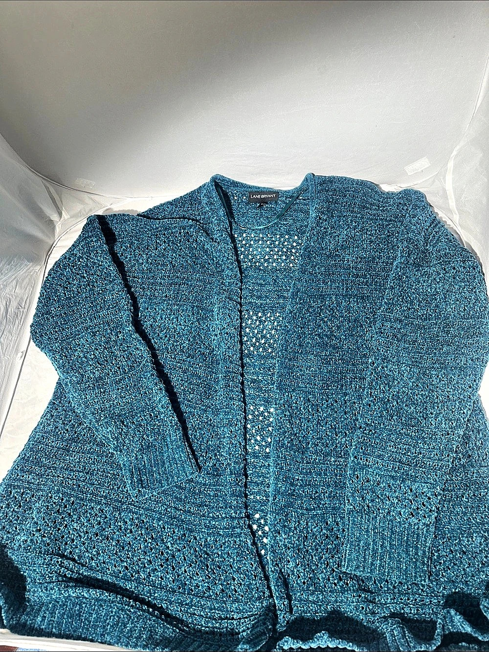 Lane Bryant Women's Open Knit Cardigan Blue Size 18/20 Like New